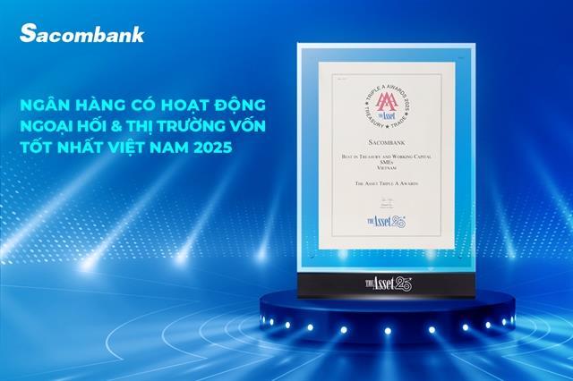 Sacombank named Best in Treasury and Working Capital in VN for 4th straight year