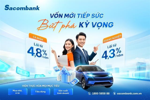 Sacombank rolls out 1.5 billion loan package with interest rates from 4.3% per year