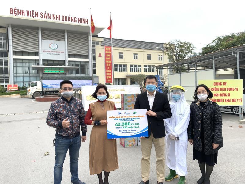 Dutch Lady, Yomost donate 42,000 glasses of milk to frontline medical staff in Quang Ninh